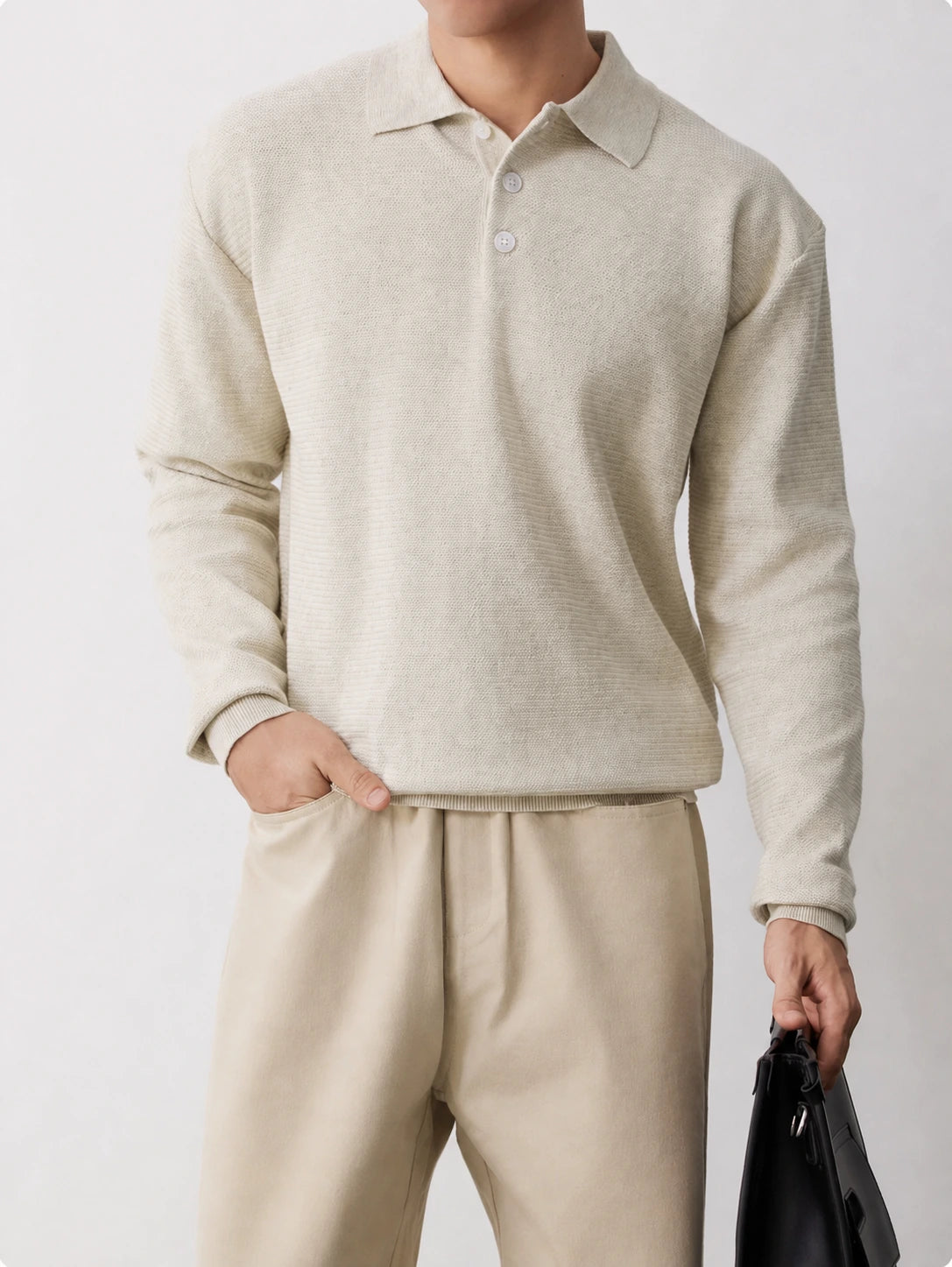 S-03031 supplied product reference — Textured knit polo