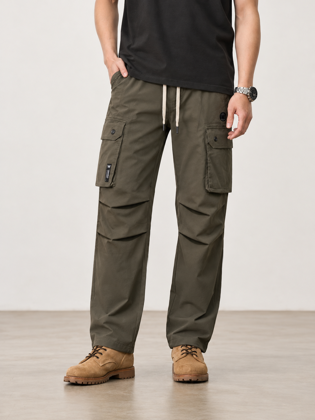 Men's Drawstring Multi-Pocket Utility Cargo Pants — Men's Drawstring Multi-Pocket Utility Cargo Pants