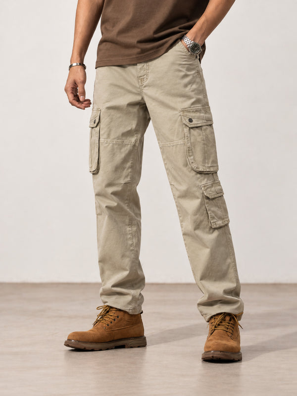 Men's Multi-Pocket Straight-Leg Cargo Pants