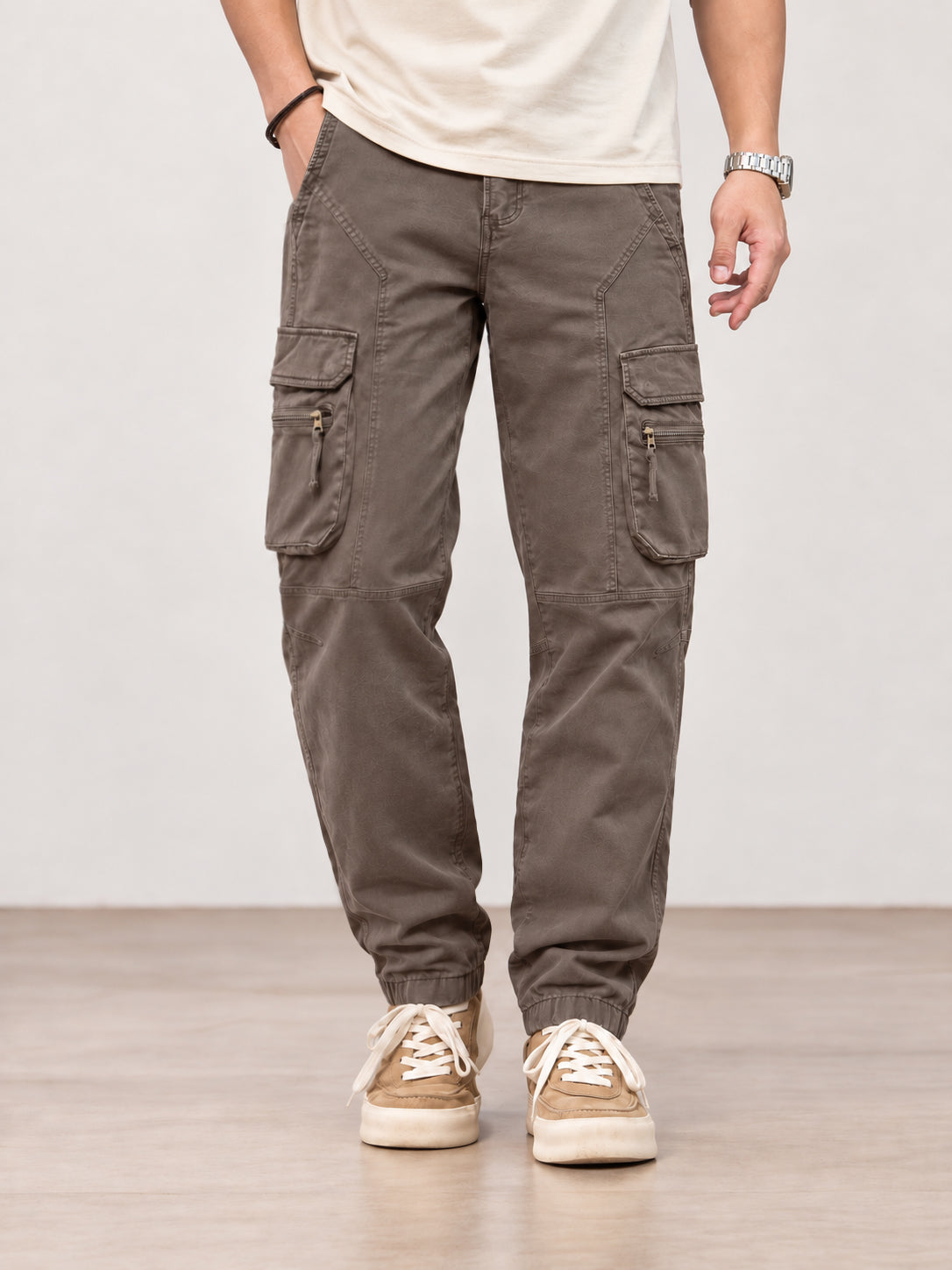 Men's Multi-Pocket Zipper Cargo Jogger Pants