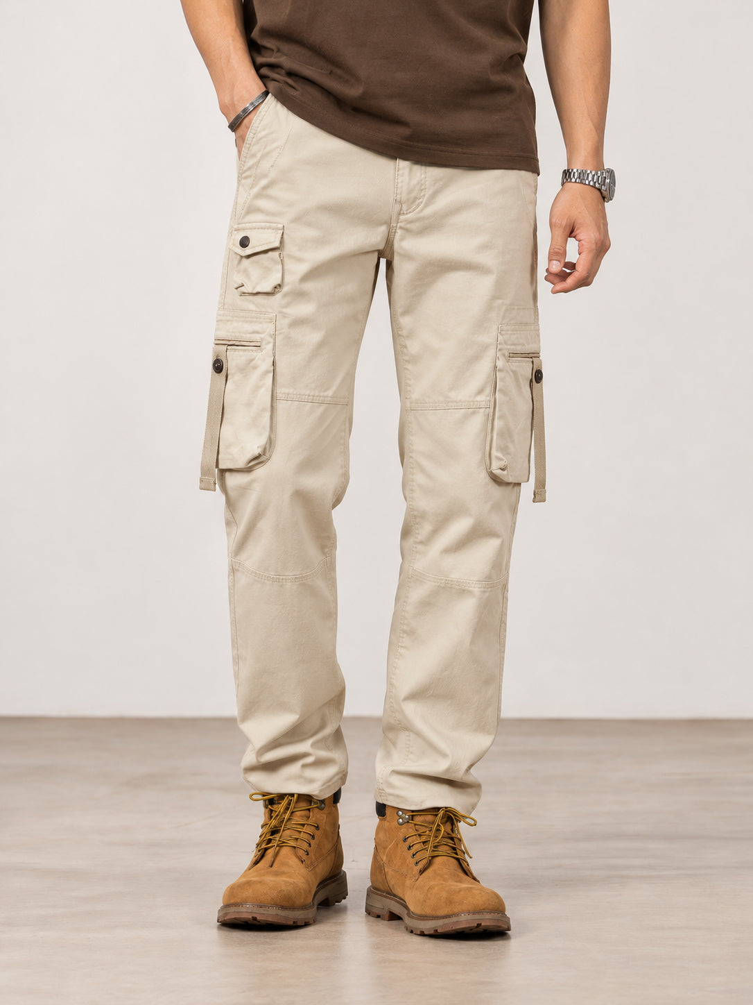 Men's Multi-Pocket Strap Detail Cargo Pants — Men's Multi-Pocket Strap Detail Cargo Pants