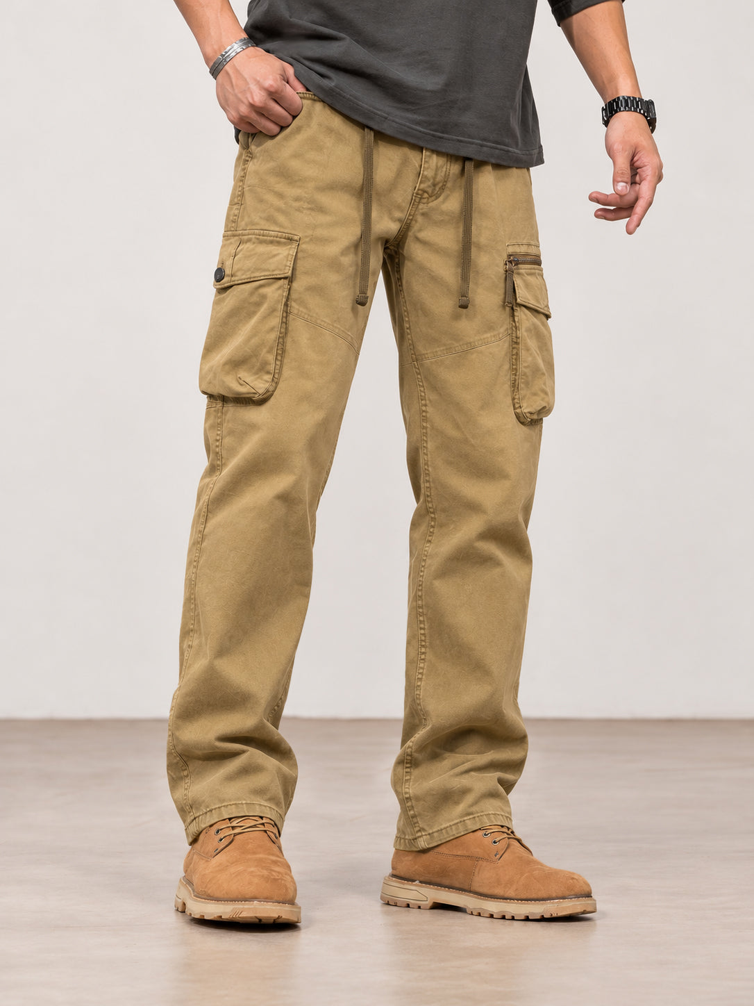 Men's Zipper Pocket Utility Cargo Pants