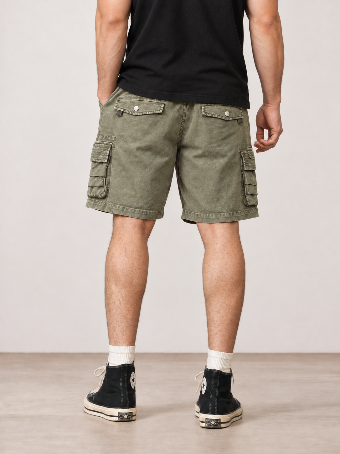 Men's Multi-Pocket Cargo Shorts with Utility Pocket Design — Men's Multi-Pocket Cargo Shorts with Utility Pocket Design