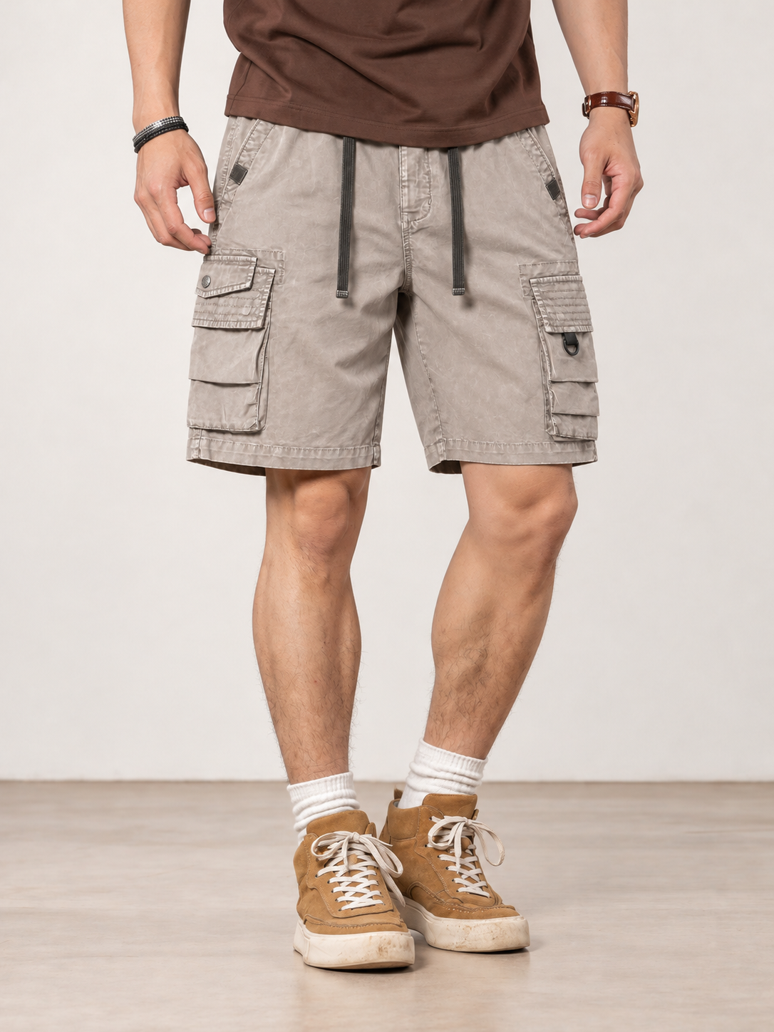 Men's Multi-Pocket Cargo Shorts with Utility Pocket Design — Men's Multi-Pocket Cargo Shorts with Utility Pocket Design