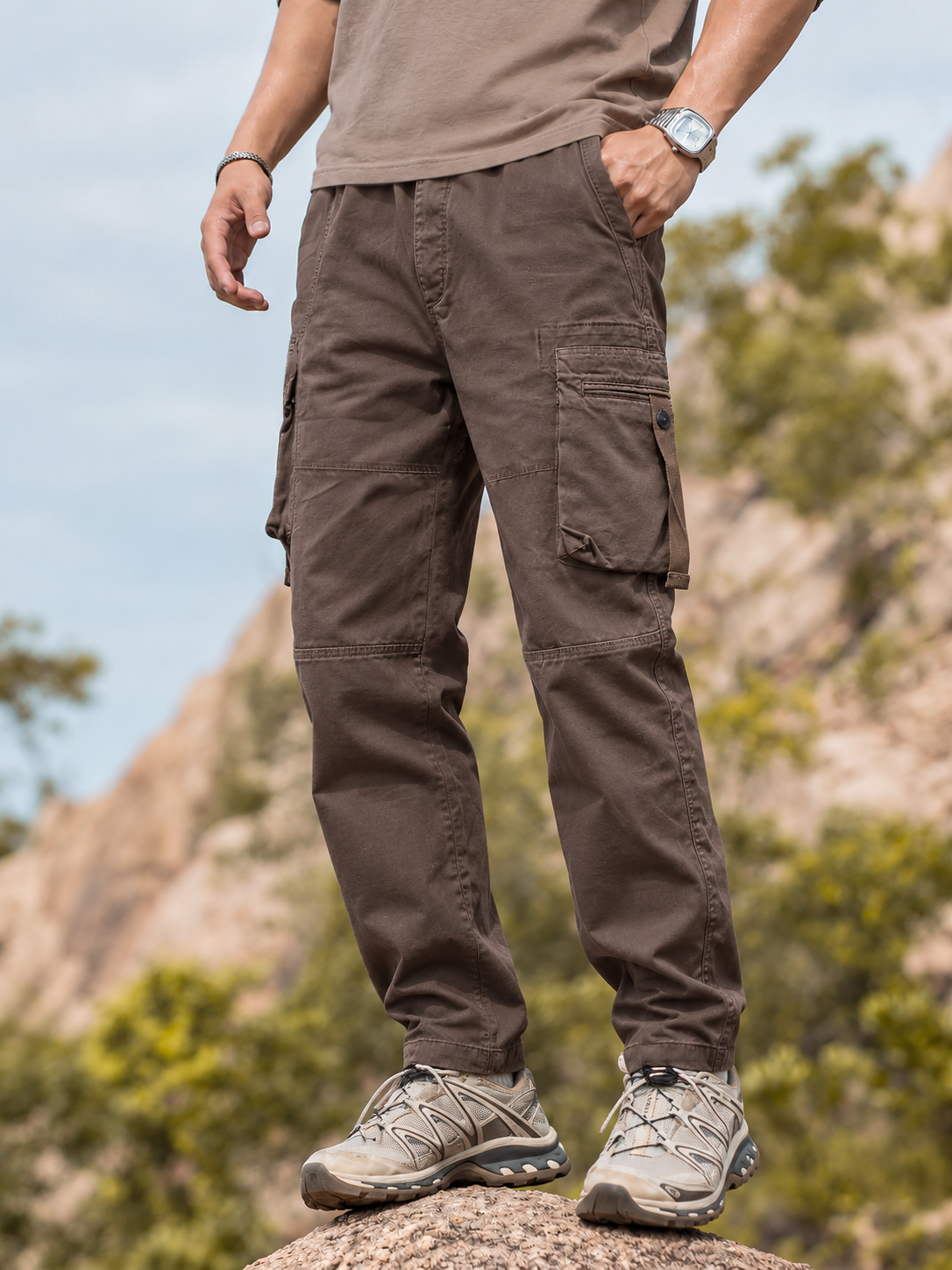 Men's Multi-Pocket Strap Detail Cargo Pants — Men's Multi-Pocket Strap Detail Cargo Pants