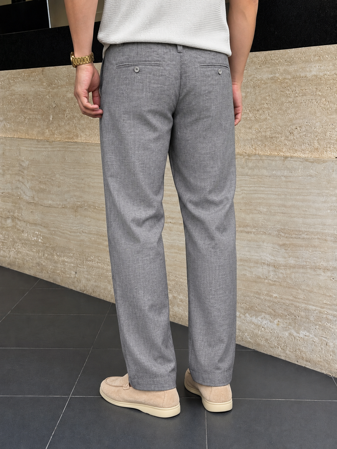 Men's Textured Relaxed Straight-Leg Pants — Men's Textured Relaxed Straight-Leg Pants