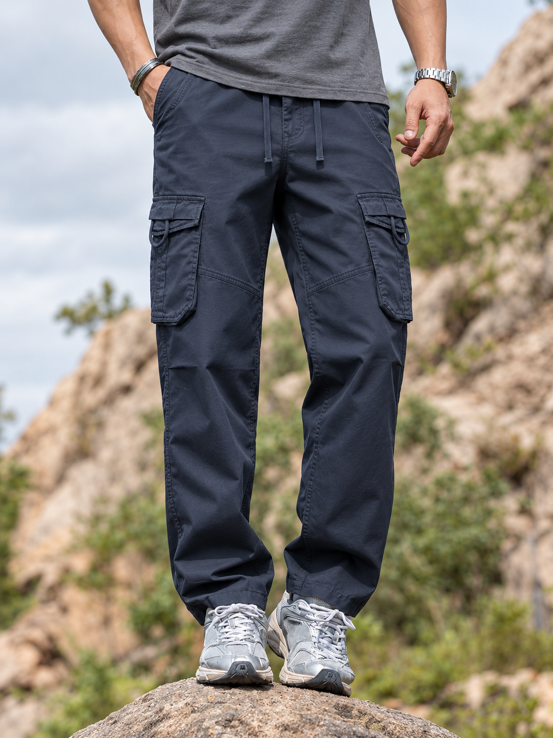 Men's D-Ring Pocket Straight-Leg Cargo Pants — Men's D-Ring Pocket Straight-Leg Cargo Pants