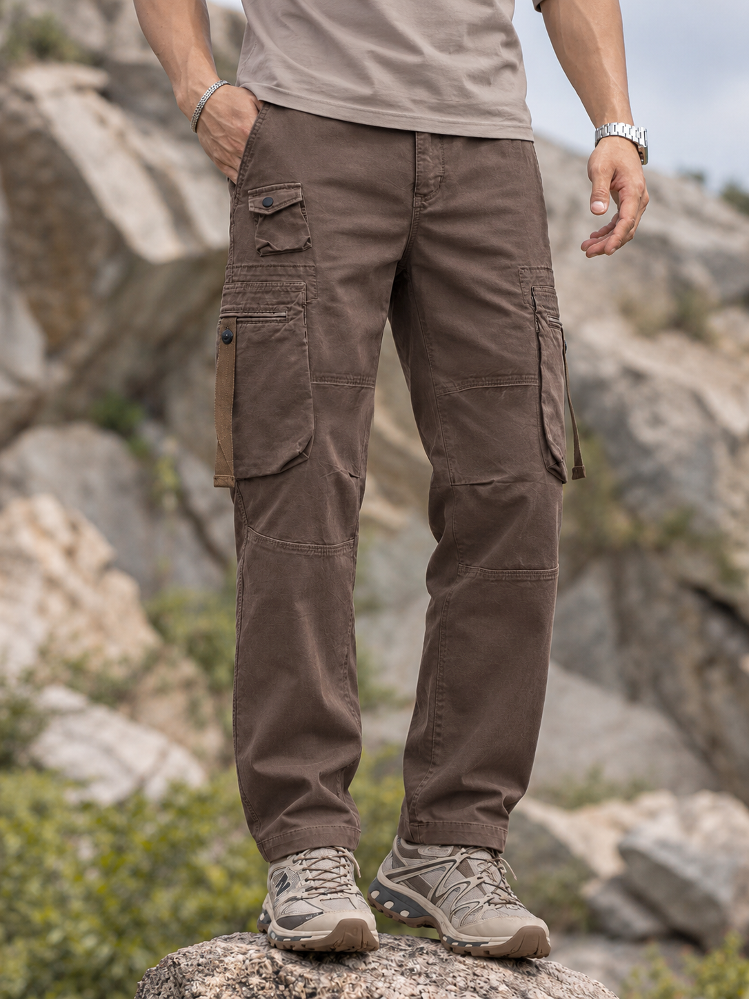 Men's Multi-Pocket Strap Detail Cargo Pants — Men's Multi-Pocket Strap Detail Cargo Pants