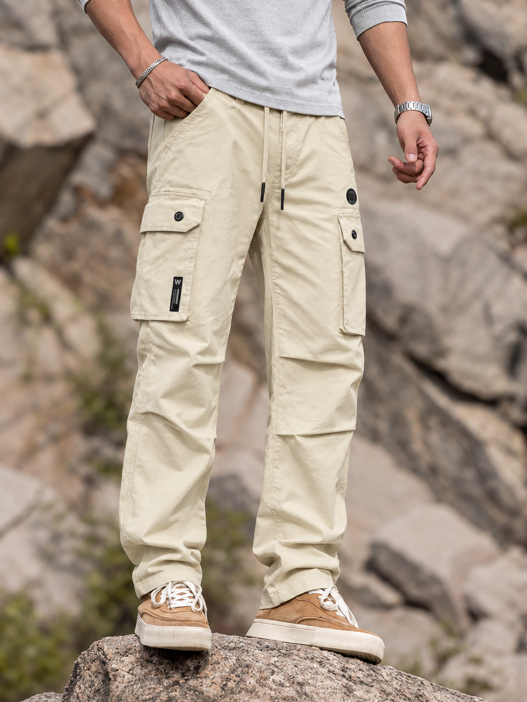 Men's Drawstring Multi-Pocket Utility Cargo Pants — Men's Drawstring Multi-Pocket Utility Cargo Pants