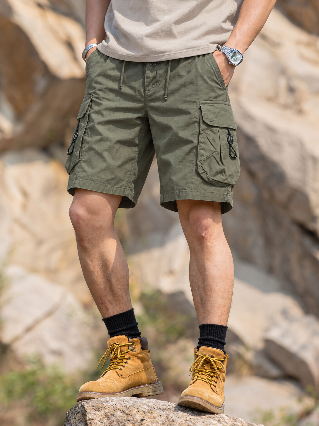 Men's Utility Cargo Shorts with Multi-Pocket Design — Men's Utility Cargo Shorts with Multi-Pocket Design