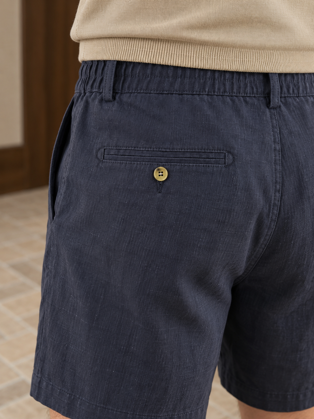 Men’s Linen Cotton Pleated Shorts — Men’s Linen Cotton Pleated Shorts