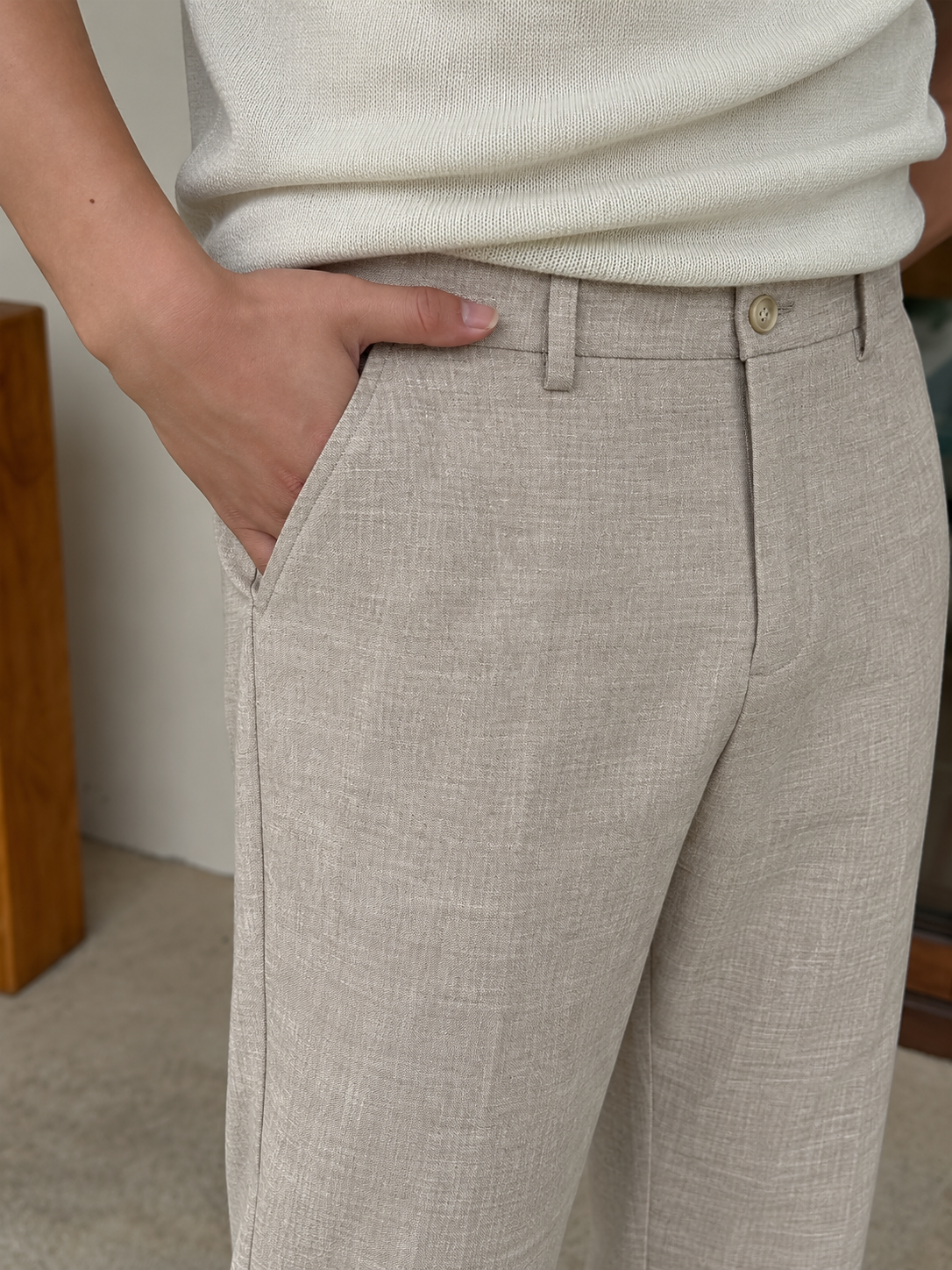 Men's Relaxed Straight-Leg Cotton-Linen Pants — Men's Relaxed Straight-Leg Cotton-Linen Pants