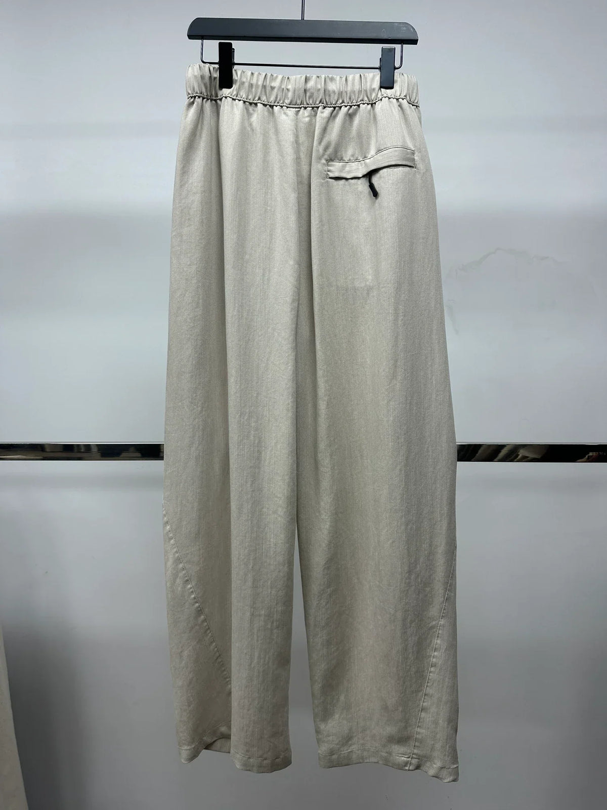 Stone drawcord trousers — Original back photograph — Stone drawcord trousers