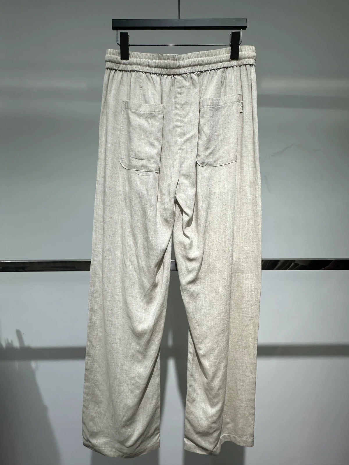 Sand drawcord trousers — Original back photograph — Sand drawcord trousers