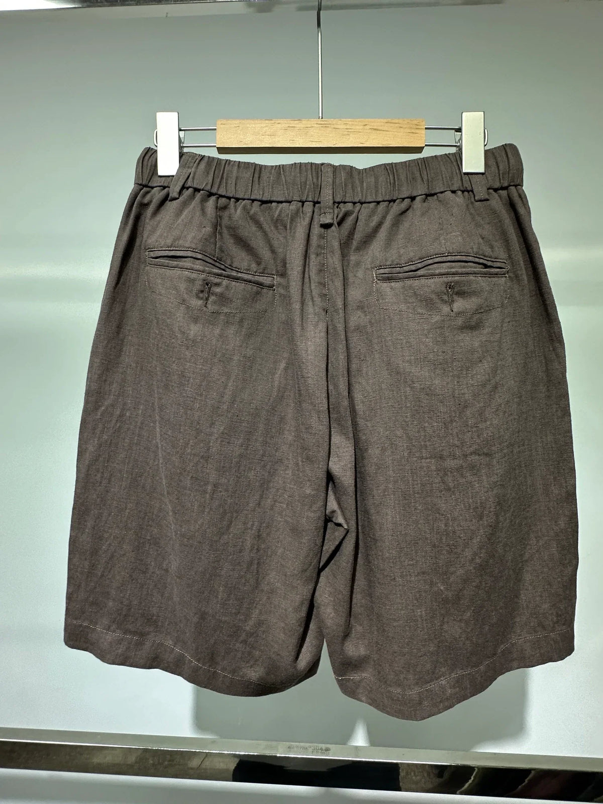 Brown drawcord shorts — Original back photograph — Brown drawcord shorts